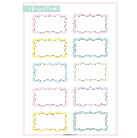 Stickers plancha Love pastel 10s 1u